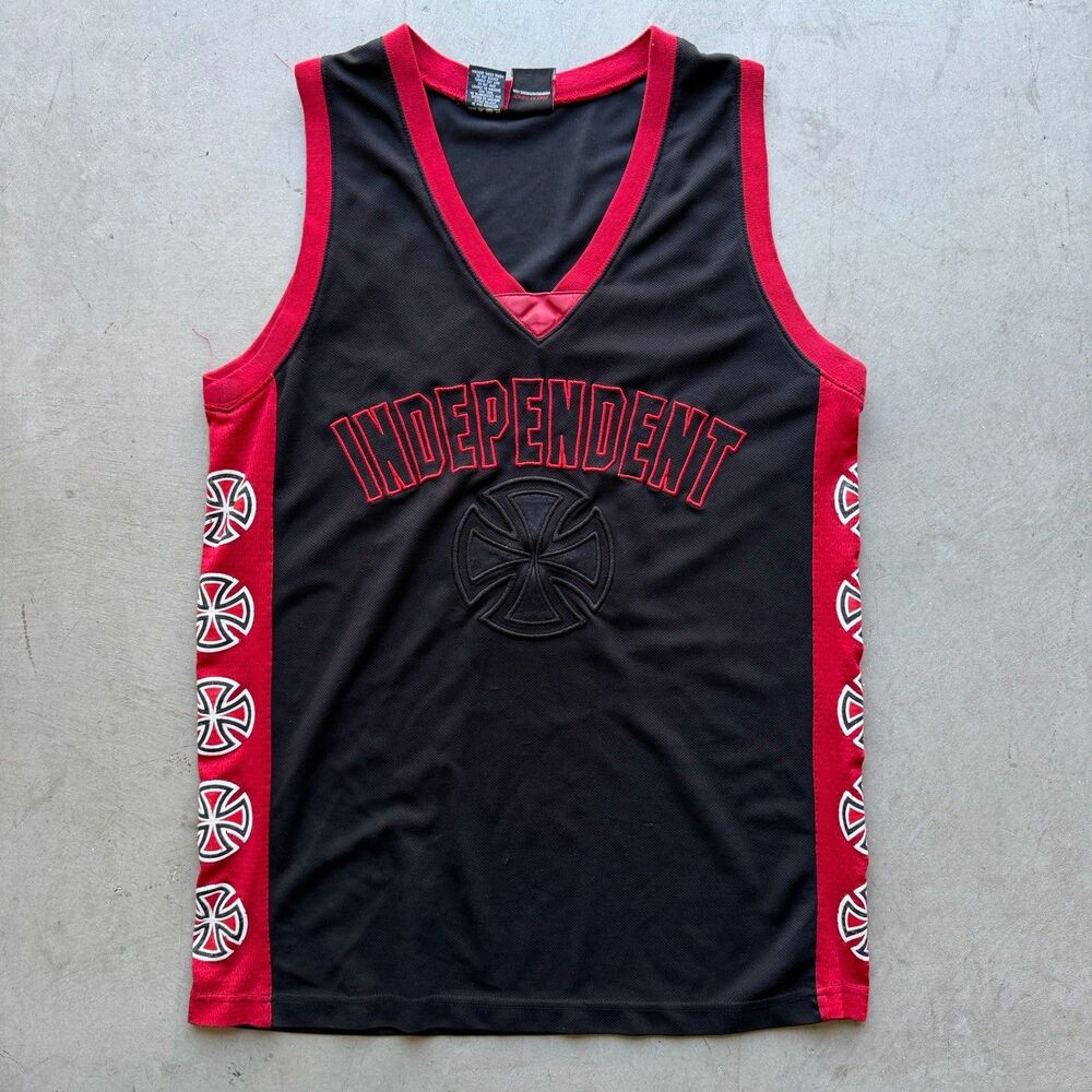 Vintage Y2K Independent Skate M Jersey Shirt Logo Streetwear Cross Tank Top